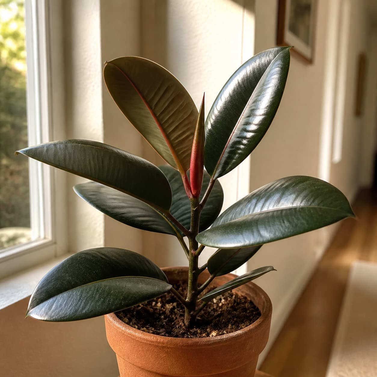 rubber plant (Ficus elastica)